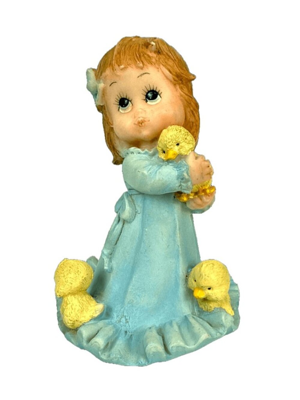 Holly Babes by Ruth Morehead Girl with Ducklings Vintage Resin Figurine 3.5"